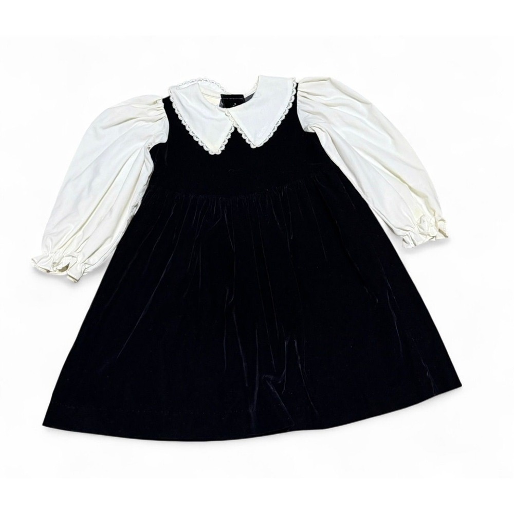 Vintage Oshkosh velvet dress cuff sleeve shirt girls